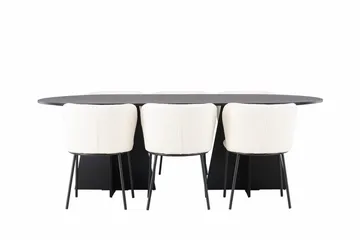 Bariso Matbord 230x115x75 cm Oval med 6 Edina Matstol - Möbler - Bord & matgrupp - Matgrupp