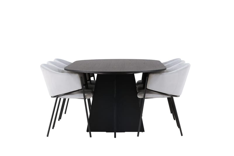 Bariso Matbord 230x115x75 cm Oval med 6 Evelina Karmstol - Möbler - Bord & matgrupp - Matgrupp