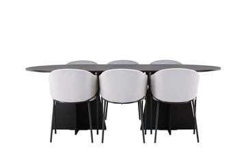 Bariso Matbord 230x115x75 cm Oval med 6 Evelina Karmstol - Möbler - Bord & matgrupp - Matgrupp