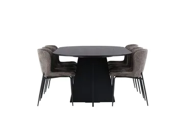 Bariso Matbord 230x115x75 cm Oval med 6 Modesto Matstol - Möbler - Bord & matgrupp - Matgrupp