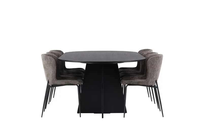 Bariso Matbord 230x115x75 cm Oval med 6 Modesto Matstol - Möbler - Bord & matgrupp - Matgrupp