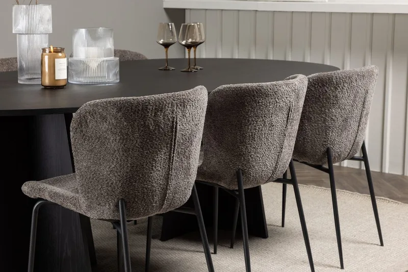 Bariso Matbord 230x115x75 cm Oval med 6 Modesto Matstol - Möbler - Bord & matgrupp - Matgrupp