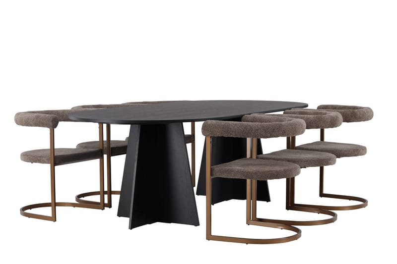 Bariso Matbord 230x115x75 cm Oval med 6 Morning Karmstol - Möbler - Bord & matgrupp - Matgrupp