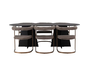 Bariso Matbord 230x115x75 cm Oval med 6 Morning Karmstol - Möbler - Bord & matgrupp - Matgrupp