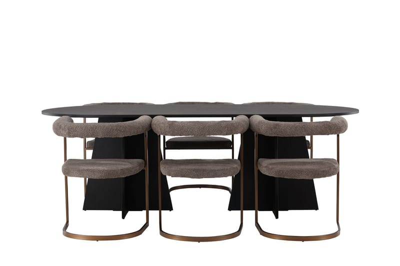 Bariso Matbord 230x115x75 cm Oval med 6 Morning Karmstol - Möbler - Bord & matgrupp - Matgrupp