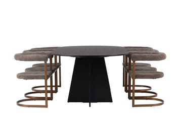 Bariso Matbord 230x115x75 cm Oval med 6 Morning Karmstol - Möbler - Bord & matgrupp - Matgrupp