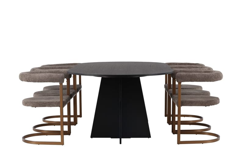 Bariso Matbord 230x115x75 cm Oval med 6 Morning Karmstol - Möbler - Bord & matgrupp - Matgrupp