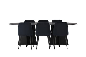 Bariso Matbord 230x115x75 cm Oval med 6 Night Matstol - Möbler - Bord & matgrupp - Matgrupp