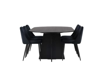 Bariso Matbord 230x115x75 cm Oval med 6 Night Matstol - Möbler - Bord & matgrupp - Matgrupp