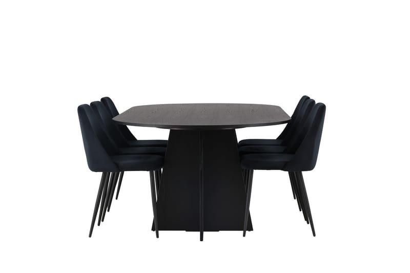 Bariso Matbord 230x115x75 cm Oval med 6 Night Matstol - Möbler - Bord & matgrupp - Matgrupp