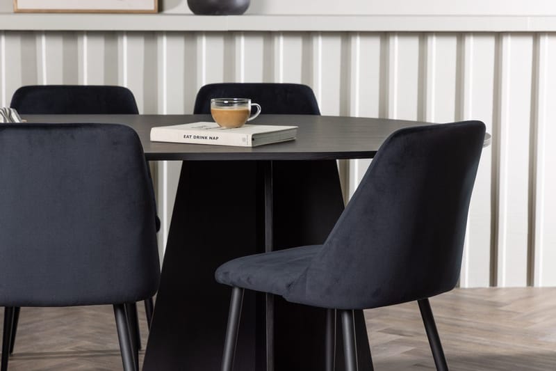 Bariso Matbord 230x115x75 cm Oval med 6 Night Matstol - Möbler - Bord & matgrupp - Matgrupp
