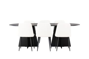 Bariso Matbord 230x115x75 cm Oval med 6 Night Matstol - Möbler - Bord & matgrupp - Matgrupp