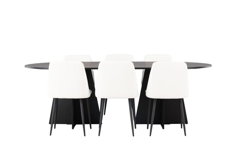 Bariso Matbord 230x115x75 cm Oval med 6 Night Matstol - Möbler - Bord & matgrupp - Matgrupp