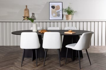 Bariso Matbord 230x115x75 cm Oval med 6 Night Matstol - Möbler - Bord & matgrupp - Matgrupp