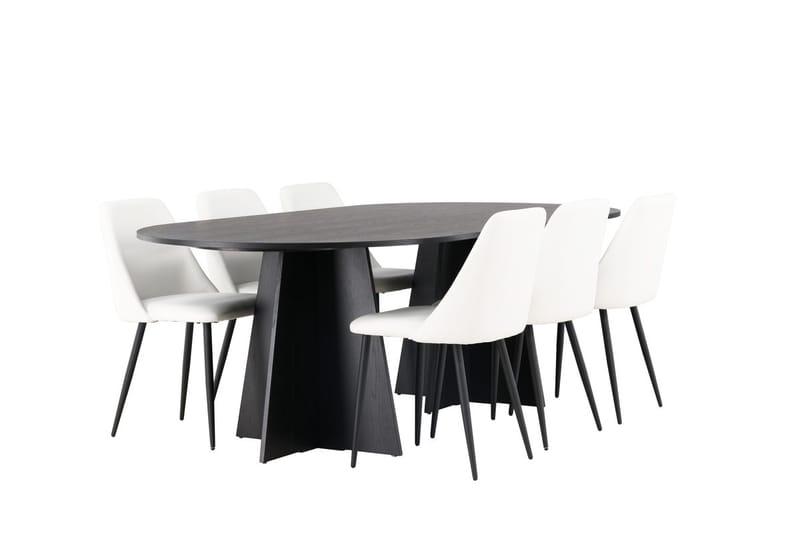 Bariso Matbord 230x115x75 cm Oval med 6 Night Matstol - Möbler - Bord & matgrupp - Matgrupp