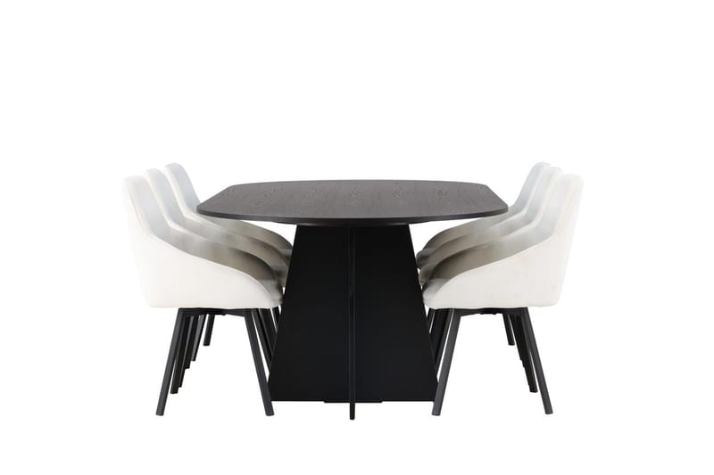 Bariso Matbord 230x115x75 cm Oval med 6 Rosie Matstol - Möbler - Bord & matgrupp - Matgrupp
