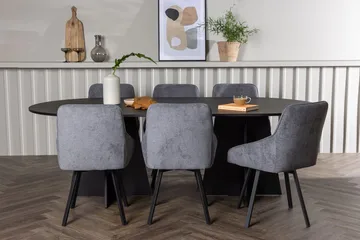 Bariso Matbord 230x115x75 cm Oval med 6 Rosie Matstol - Möbler - Bord & matgrupp - Matgrupp