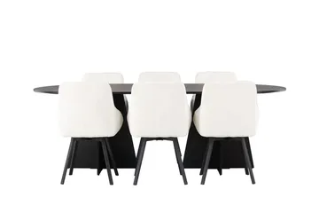 Bariso Matbord 230x115x75 cm Oval med 6 Rosie Matstol - Möbler - Bord & matgrupp - Matgrupp