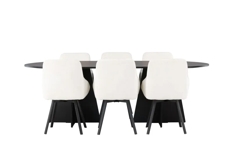 Bariso Matbord 230x115x75 cm Oval med 6 Rosie Matstol - Möbler - Bord & matgrupp - Matgrupp