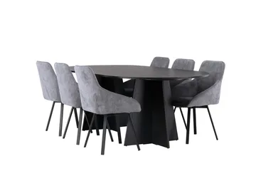 Bariso Matbord 230x115x75 cm Oval med 6 Rosie Matstol - Möbler - Bord & matgrupp - Matgrupp