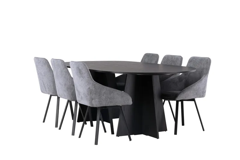 Bariso Matbord 230x115x75 cm Oval med 6 Rosie Matstol - Möbler - Bord & matgrupp - Matgrupp