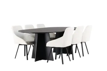 Bariso Matbord 230x115x75 cm Oval med 6 Rosie Matstol - Möbler - Bord & matgrupp - Matgrupp
