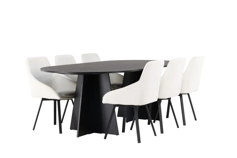 Bariso Matbord 230x115x75 cm Oval med 6 Rosie Matstol - Möbler - Bord & matgrupp - Matgrupp