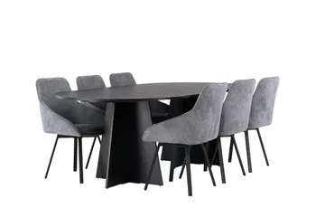 Bariso Matbord 230x115x75 cm Oval med 6 Rosie Matstol - Möbler - Bord & matgrupp - Matgrupp