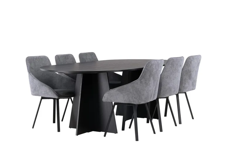 Bariso Matbord 230x115x75 cm Oval med 6 Rosie Matstol - Möbler - Bord & matgrupp - Matgrupp
