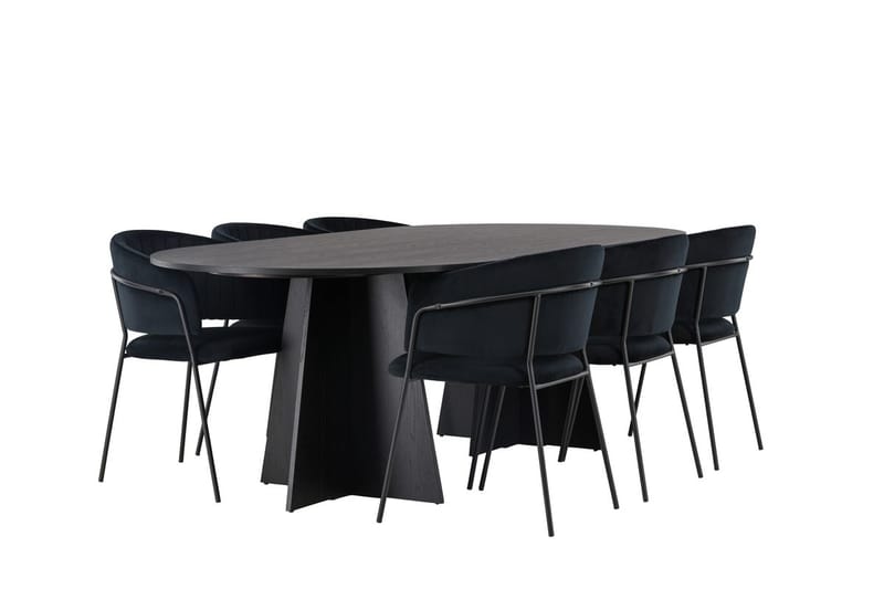 Bariso Matbord 230x115x75 cm Oval med 6 Selma Matstol - Möbler - Bord & matgrupp - Matgrupp