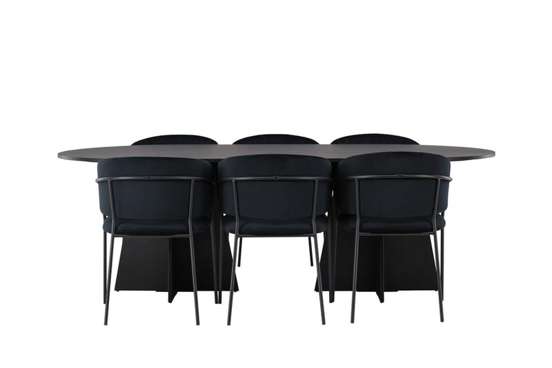 Bariso Matbord 230x115x75 cm Oval med 6 Selma Matstol - Möbler - Bord & matgrupp - Matgrupp