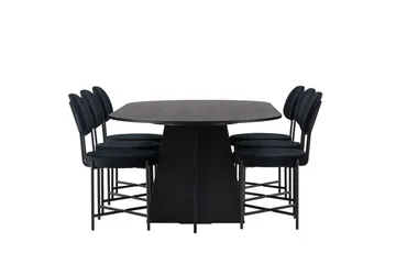 Bariso Matbord 230x115x75 cm Oval med 6 Stella Matstol - Möbler - Bord & matgrupp - Matgrupp