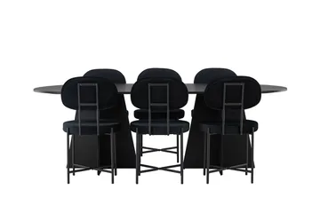Bariso Matbord 230x115x75 cm Oval med 6 Stella Matstol - Möbler - Bord & matgrupp - Matgrupp