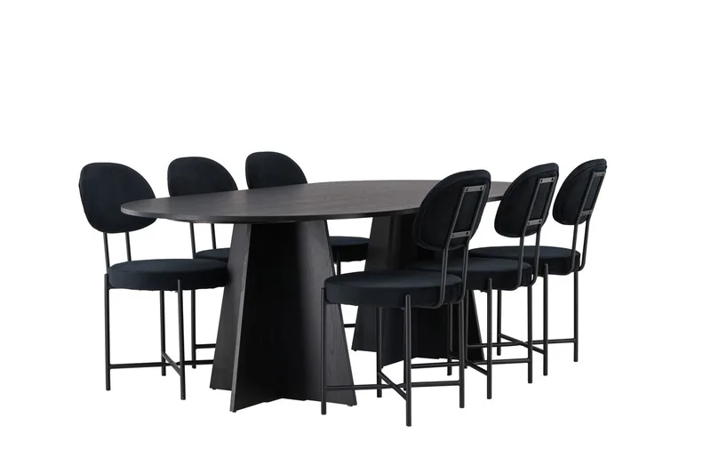 Bariso Matbord 230x115x75 cm Oval med 6 Stella Matstol - Möbler - Bord & matgrupp - Matgrupp