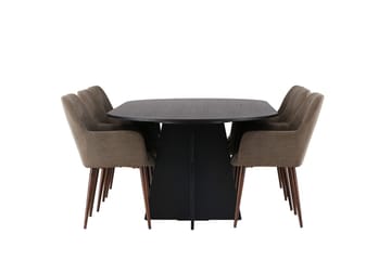 Bariso Matbord 230x115x75 cm Oval med 6 Tomorrow Karmstol - Möbler - Bord & matgrupp - Matgrupp