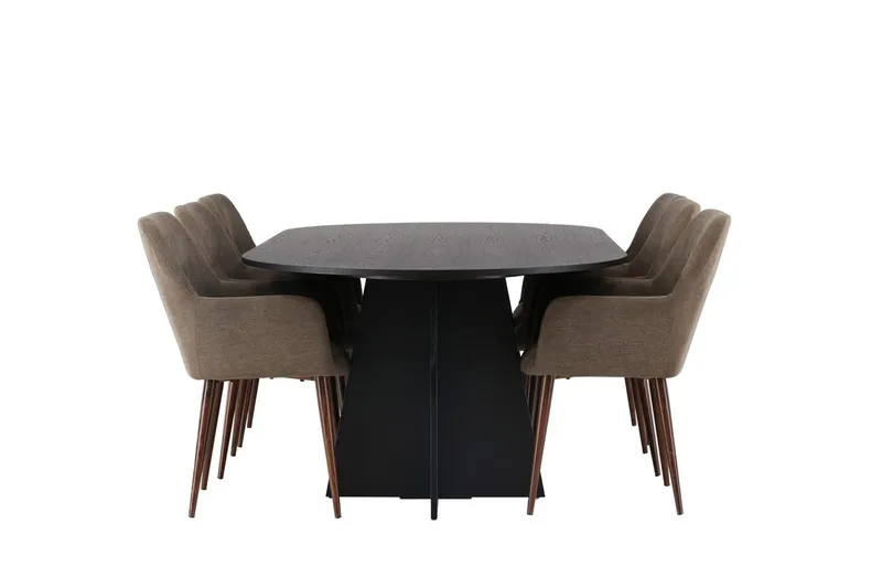 Bariso Matbord 230x115x75 cm Oval med 6 Tomorrow Karmstol - Möbler - Bord & matgrupp - Matgrupp