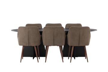 Bariso Matbord 230x115x75 cm Oval med 6 Tomorrow Karmstol - Möbler - Bord & matgrupp - Matgrupp