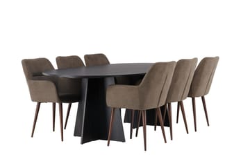 Bariso Matbord 230x115x75 cm Oval med 6 Tomorrow Karmstol - Möbler - Bord & matgrupp - Matgrupp