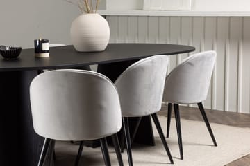 Bariso Matbord 230x115x75 cm Oval med 6 Velvet Köksstol Sammet - Möbler - Bord & matgrupp - Matgrupp