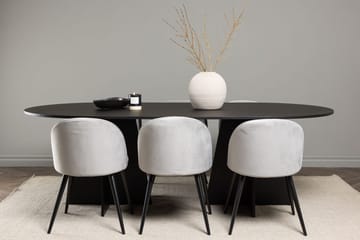 Bariso Matbord 230x115x75 cm Oval med 6 Velvet Köksstol Sammet - Möbler - Bord & matgrupp - Matgrupp