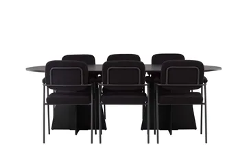 Bariso Matbord 230x115x75 cm Oval med 6 Yesterday Matstol - Möbler - Bord & matgrupp - Matgrupp