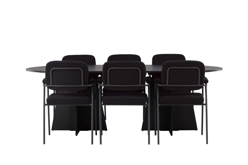 Bariso Matbord 230x115x75 cm Oval med 6 Yesterday Matstol - Möbler - Bord & matgrupp - Matgrupp