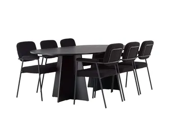 Bariso Matbord 230x115x75 cm Oval med 6 Yesterday Matstol - Möbler - Bord & matgrupp - Matgrupp