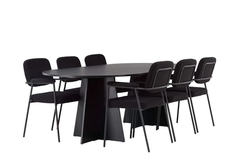 Bariso Matbord 230x115x75 cm Oval med 6 Yesterday Matstol - Möbler - Bord & matgrupp - Matgrupp