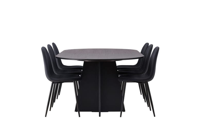 Bariso Matbord 230x115x75 cm Oval med 6 Polar Matstol - Möbler - Bord & matgrupp - Matgrupp