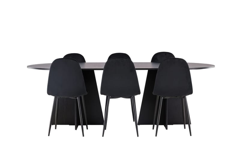 Bariso Matbord 230x115x75 cm Oval med 6 Polar Köksstol - Möbler - Bord & matgrupp - Matgrupp