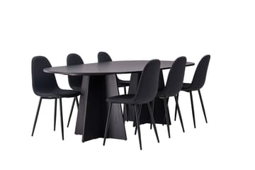 Bariso Matbord 230x115x75 cm Oval med 6 Polar Matstol - Möbler - Bord & matgrupp - Matgrupp