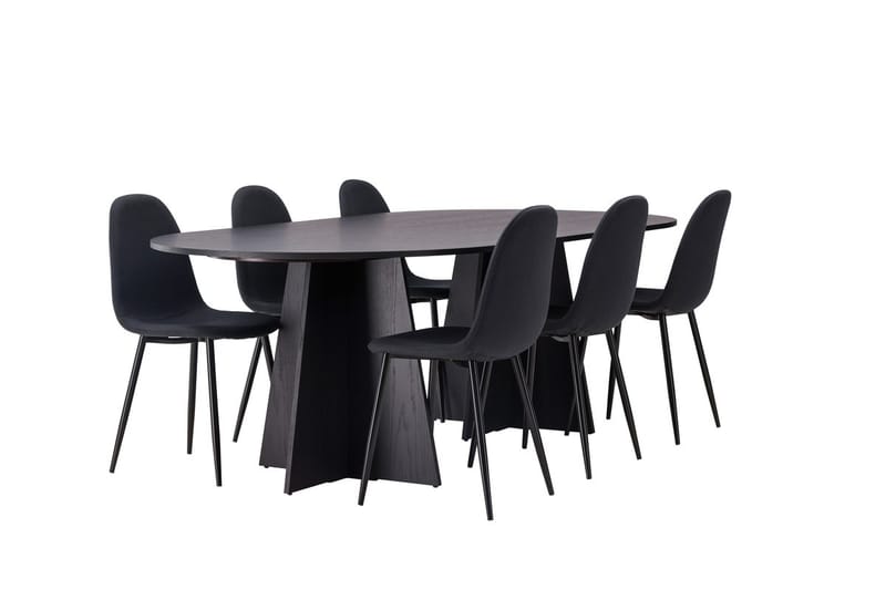Bariso Matbord 230x115x75 cm Oval med 6 Polar Matstol - Möbler - Bord & matgrupp - Matgrupp