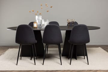 Bariso Matbord 230x115x75 cm Oval med 6 Polar Matstol - Möbler - Bord & matgrupp - Matgrupp