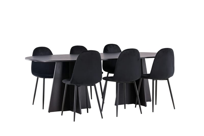 Bariso Matbord 230x115x75 cm Oval med 6 Polar Köksstol - Möbler - Bord & matgrupp - Matgrupp